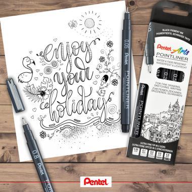 Pentel tűfilc Pointliner 168 db-os töltött display, vegyes